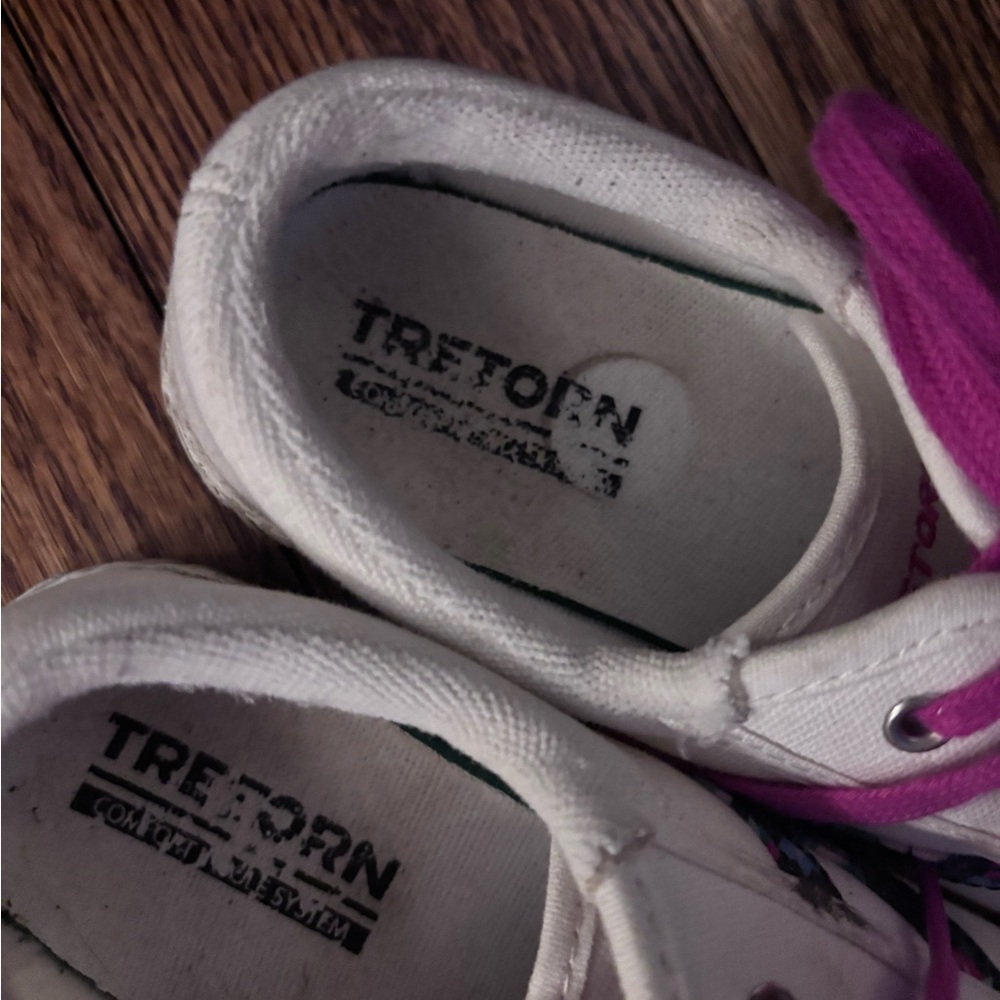 TRETORN Women's Nylite Plus Sneakers, White/Fuchsia/Floral Sz 7 - Picture 7 of 8